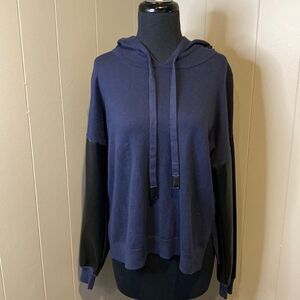 Z J. Society Women’s Large Pullover Sweater Faux Leather Drawstring Hoodie